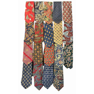 Lot 19 LANDS' END Mens 100% Silk Neck Ties Various Styles‎ Printed USA 80s 90s